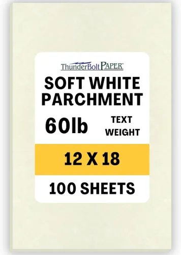 Miniatura 19 de 50 hojas de papel de pergamino blanco suave 60# (= enlace 24) – 8.5 x 14 pulgadas tamaño legal – 60 libras no es peso de tarjeta – Semblance