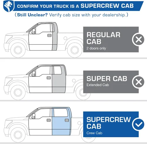 Miniatura 2 de Tyger Auto Estribos elevadores de 6 pulgadas compatibles con Ford F-150 2015-2026; F-150 Lightning 2022-2026; F-250 F-350 SD 2017-2026 Supercrew