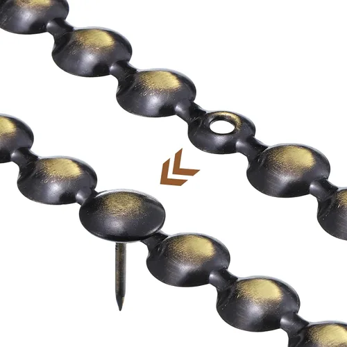 Miniatura 4 de uxcell 10 tiras de tachuelas de tapicería, adornos decorativos brillantes de 3.3 ft para sofá, cabecero, silla, muebles con clavos de tapicería