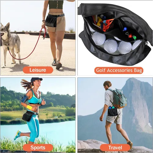 Miniatura 6 de Tennis Ball Holder, Pickleball Holder Bag for Women, Men & Teens, Ball Pouch, Mesh Waist Hip Bag Carrier, Easy Holding 6-8 Pickle Balls or Tennis