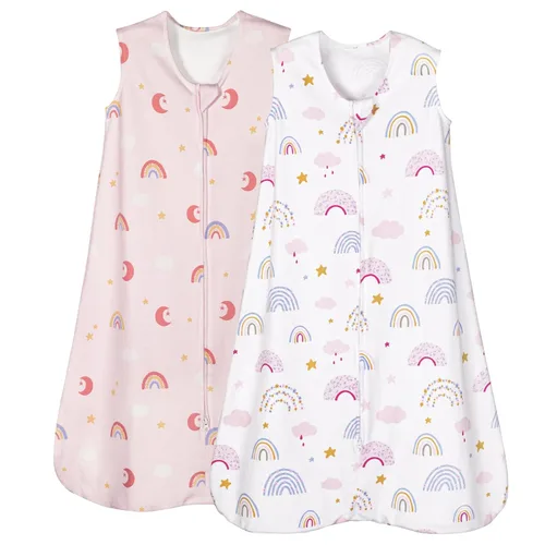 Miniatura 10 de PHF Saco de dormir de algodón 100% orgánico para bebé, manta vestible para bebé de 0 a 6 meses, saco de dormir infantil con cremallera de 2 vías