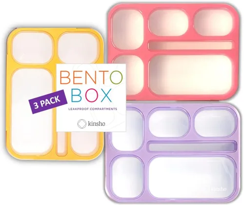 Miniatura 11 de Bento - Juego de Lonchera para almuerzo o refrigerio, a prueba de fugas, con recipientes, para niños y adultos, libre de BPA, apto para microondas