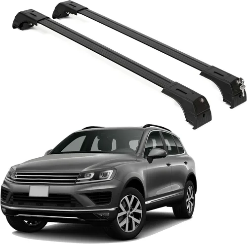 Miniatura 19 de ERKUL Barras transversales de techo para VW Volkswagen ID.4 2021-2025 Barras transversales de aluminio con bloqueo antirrobo para techo Negro