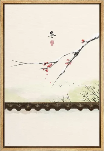 Miniatura 11 de NWT Impresión en lienzo enmarcado para pared, acuarela, grullas, pájaros volando, naturaleza salvaje, ilustraciones de arte moderno decorativo