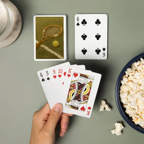 Miniatura 2 de Lantern Press Raqueta de tenis, pintura al óleo (52 cartas de juego, baraja de cartas de tamaño póker con comodines)