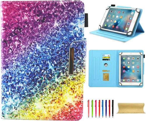 Miniatura 20 de Funda universal para tablet de 7 pulgadas, piel sintética [ranuras para tarjetas], cubierta magnética, para Samsung Galaxy Tab E/Tab A 7.0, Fire 7