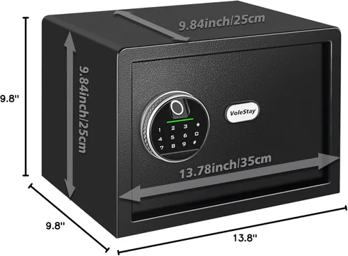 Miniatura 8 de Caja de seguridad biométrica para el hogar, caja de seguridad con cerradura biométrica para armas, caja de dinero para joyería, arma de fuego