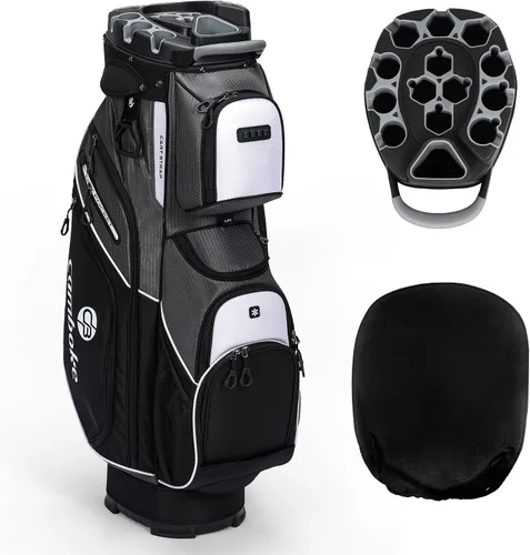Miniatura 11 de Silent - Bolsa de golf para carrito de golf, bolsa de golf moldeada con separadores de longitud completa de 14 vías, bolsa de bolsillo refrigerante