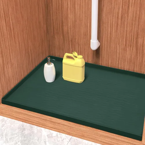 Miniatura 52 de URMONA Tapete de silicona impermeable para debajo del fregadero, 34 x 22 pulgadas, forro para estante de cocina y baño, protector de gabinetes