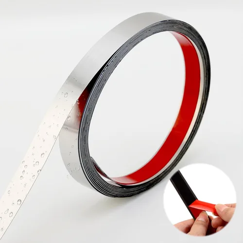 Miniatura 8 de Moldura dorada para pared, de acero inoxidable de 16.4 pies, acabado metalizado similar a un espejo, acabado flexible para techo y suelo