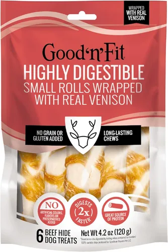 Miniatura 19 de Good 'n' Fit Twist Sticks hechos con cordero real, 15 unidades, trata a tu perro con masticables de cuero crudo de larga duración y altamente