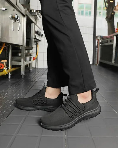 Miniatura 7 de VikoViren Zapatos de trabajo antideslizantes para hombre, para restaurante o servicio de alimentos, transpirables, ligeros, resistentes al agua