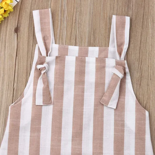 Miniatura 4 de Mono de verano para niñas pequeñas, sin mangas, de una sola pieza, con tiras, vestido casual