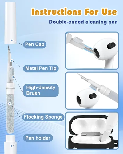 Miniatura 5 de Toyuma Funda para AirPods 4, diseño de dibujos animados kawaii, divertida funda de silicona suave 3D con llavero y kit de limpieza para mujeres