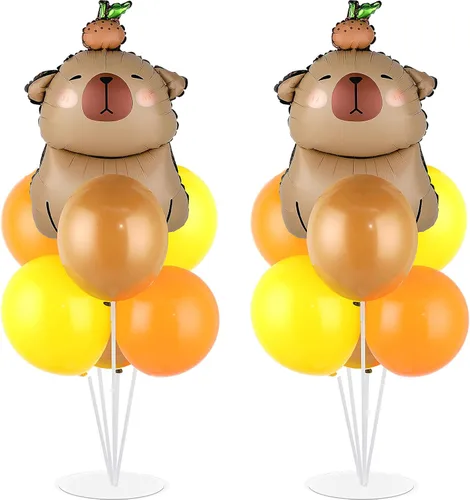 Miniatura 24 de Kit de soporte para globos de fiesta de fútbol 2 juegos con 2 globos de rugby de aluminio tipo bola, centro de mesa temático de fútbol para mesas