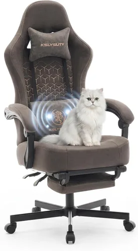 Miniatura 11 de Silla de escritorio para juegos para computadora, silla de oficina ergonómica de respaldo alto con reposapiés y soporte lumbar, sillas giratorias