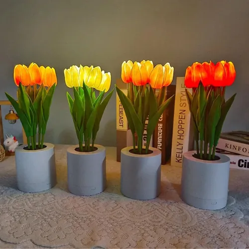 Miniatura 4 de Lámpara de girasol, girasol artificial en maceta con luces LED, luz nocturna LED USB, lámpara de mesa, mesita de noche, dormitorio, luz decorativa