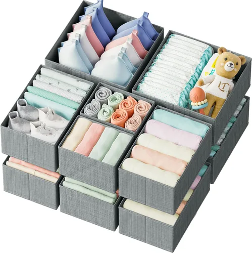 Miniatura 12 de Neaterize - Juego de 12 organizadores de cajones para ropa, cestas separadoras para guardar ropa, maquillaje, baño, organizar ropa interior, Rosa