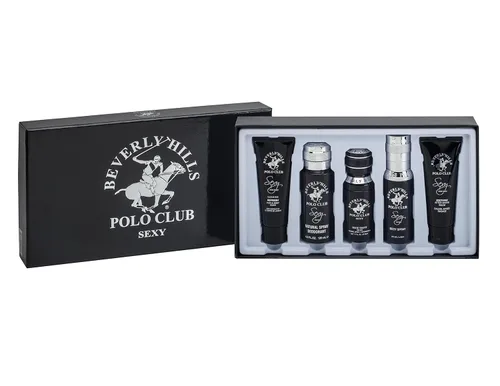 Beverly Hills Polo Club BHPC - Juego de regalo sexy de 5 piezas para hombre, colonia refrescante con aroma a limón, spray corporal, después del