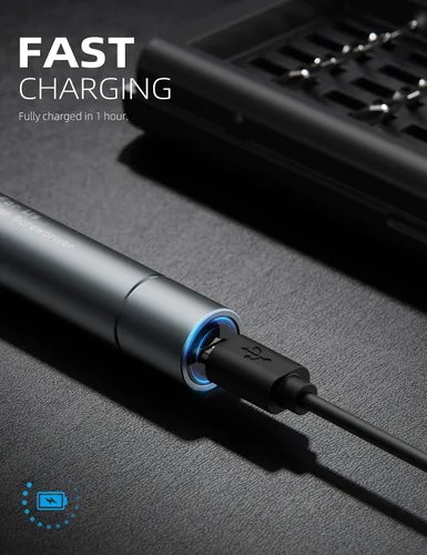 Miniatura 4 de iFu Mini destornillador eléctrico, juego de destornilladores de precisión 42 en 1 - Pequeño destornillador eléctrico inalámbrico con luz LED y 37