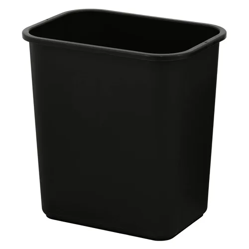 Miniatura 2 de United Solutions Cesta de Basura de 7 galones y 28 cuartos de galón, Cabe debajo del escritorio, pequeños espacios estrechos en la oficina Negro