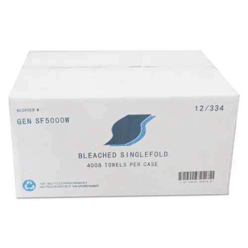 GEN SF5000W - Toallas de papel plegables, 9 x 9.45, color blanco, 334 por paquete (caja de 12)