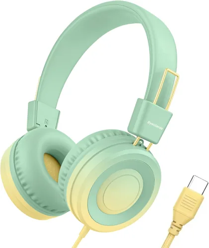 Miniatura 15 de Bywulanda Auriculares USB Tipo C Mejorados para Niños para la Escuela, Volumen Seguro Limitado de 94dB, Sonido Estéreo HD, Auriculares Plegables