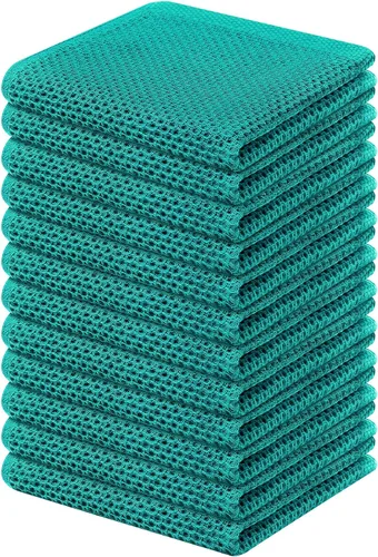 Miniatura 137 de Kitinjoy - Paños de cocina de 100 % algodón, tela de tejido gofrado, paño de limpieza ultrasuave, absorbente y de secado rápido. Gris Oscuro
