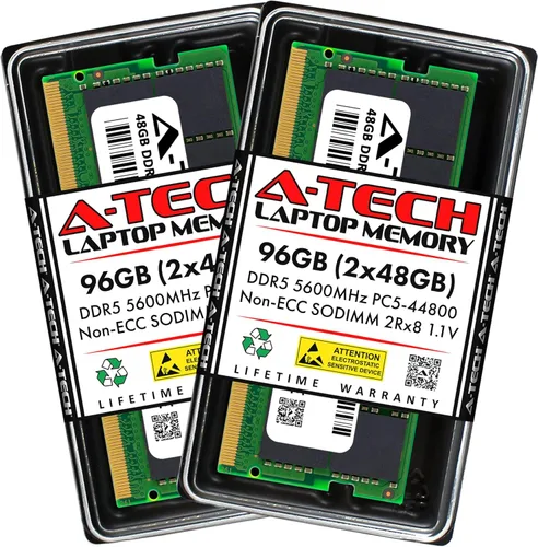 Miniatura 8 de A-Tech Kit de 16 GB (2 x 8 GB) DDR5 5600 MHz PC5-44800 CL46 SODIMM 1.1V sin ECC sin búfer SO-DIMM 262-Pin Computadora portátil Módulos