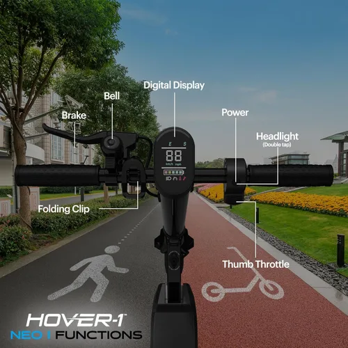 Miniatura 4 de Hover-1 Neo Family Foldable Electric Scooter with 300W/250W/200W Rated Brushless Motor, 16/14/12 mph Max Speed, 8.5"/6.5” Wheels, 10/7 Mile Range