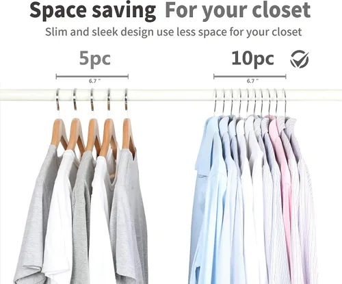 Miniatura 6 de TOPIA HANGER Paquete de 20 perchas de metal antideslizantes que ahorran espacio, colgador de alambre recubierto de goma resistente para abrigos