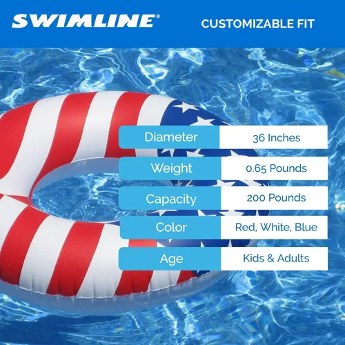 Miniatura 5 de Swimline Flotador de tubo de piscina Americana de 36" Americana Estados Unidos
