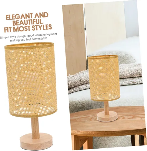 Miniatura 8 de OSALADI Pantallas de lámpara para lámparas de mesa, pantalla de ratán tejida blanca, pantalla de tambor fácil de instalar