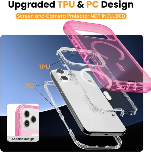 Miniatura 4 de Follaroma para iPhone 17 Pro Max, Funda Compatible con MagSafe, Funda Magnética Transparente de Doble Capa, Funda Resistente Anti-Caída y a Prueba