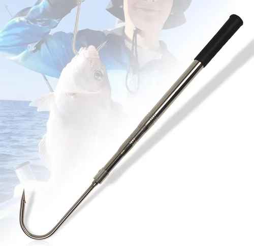 Miniatura 12 de Dutiplus Caña de pescar telescópica con dientes de 1~5, arpón de pesca de mar y hielo con barbas, lanza de pesca para caza de peces, ranas, topos
