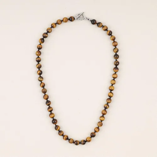 Miniatura 4 de GAVU Collar con cuentas anudadas a mano para hombre, Collar de cristal para hombres