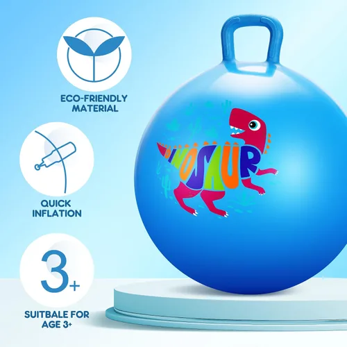 Miniatura 2 de PlayZap Pelotas Saltarinas para Niños de 3-8 Años, Pelota Rebotante de 18 Pulgadas con Asa, Saltarina Inflable de 18", Juguetes de Salto de 45cm