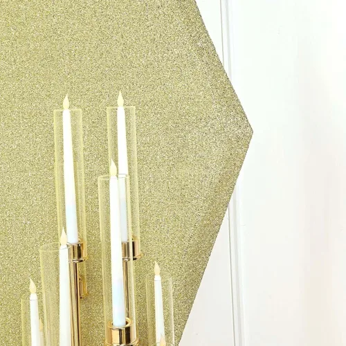 Miniatura 7 de Efavormart - Cubierta de fondo hexagonal de elastano de 2 lados color champán de 8 x 7 pies