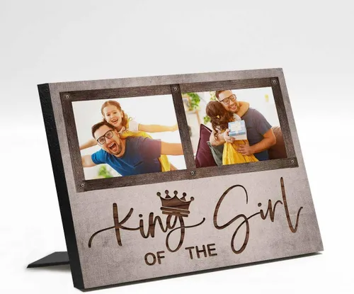 Miniatura 12 de InterestPrint Panel de fotos personalizado para papá y nombre para exhibición de mesa Daddy to Us You're the World, marco de fotos personalizado