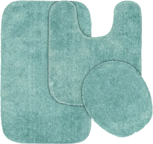 Miniatura 65 de Garland Rug 2 alfombras de baño tradicionales de nailon lavables color morado (17 x 24 pulgadas, 21 x 34 pulgadas), suaves, absorbentes y elegantes