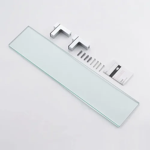 Miniatura 9 de KES BGS3201S60 - Estante de cristal de 24 pulgadas, estantes de vidrio templado montados en la pared, acabado cromado pulido, BGS3201S60 Acabado