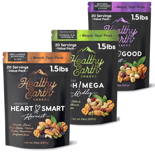Nueces Mixtas Sin Sal | Mezcla de Frutos Secos | Mezcla de Frutos Secos sin Cacahuetes | Aperitivos Gourmet, Aperitivos de Proteína, Sin Gluten, Sin
