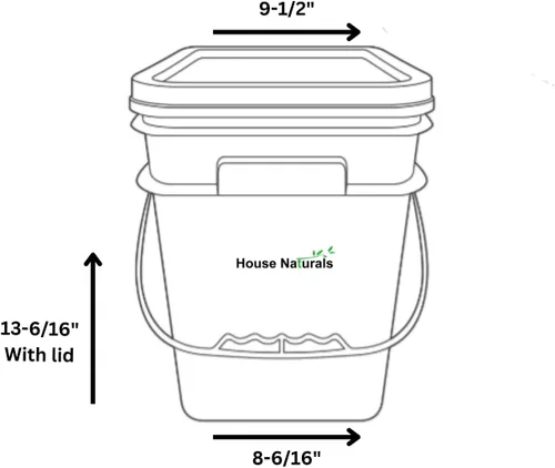 Miniatura 3 de House Naturals Cubo cuadrado de grado alimenticio de 4 galones con asas de plástico y tapa (paquete de 3) contenedores fabricados en Estados Unidos