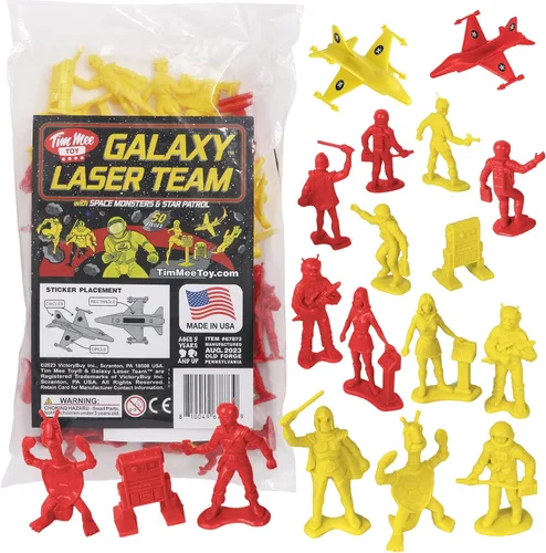 Miniatura 12 de TimMee Galaxy Laser Team Space Figuras – Negro vs Plata 50 piezas – Hecho en Estados Unidos