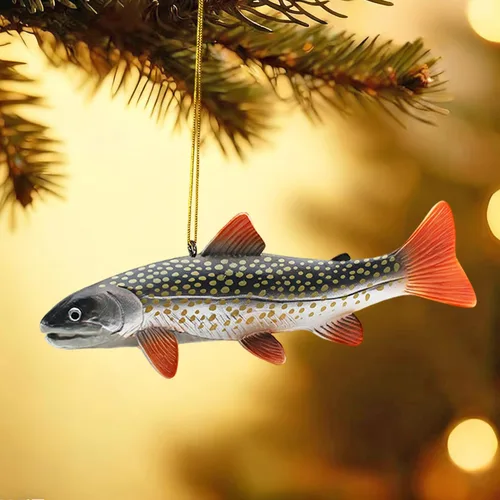 Miniatura 4 de Adorno de pesca 3D para árbol de Navidad, adornos de animales de peces de 6 pulgadas, adornos para el día del padre, decoración colgante