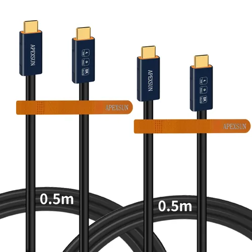 Miniatura 10 de APEXSUN Cable de extensión USB C (1.6 pies), cable coaxial corto USB-C macho a hembra compatible con Thunderbolt 4/3, USB4, PD240W, video 8K/4K
