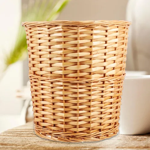 Miniatura 4 de PRETYZOOM Cesta de almacenamiento tejida moderna para arreglos florales, papelera decorativa para dormitorio, sala de estar
