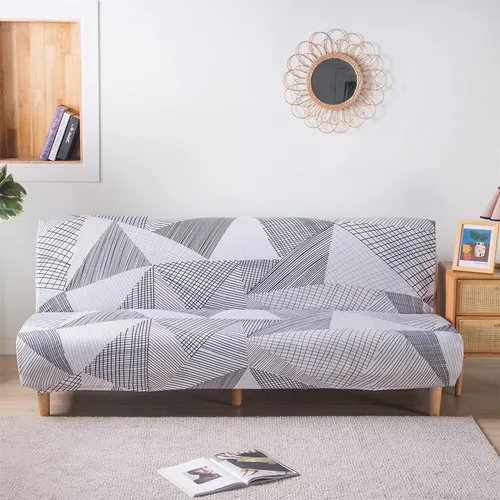Miniatura 2 de ele ELEOPTION Funda de Sofá Cama sin Brazos Triangular Gris Funda Deslizable Elástica Fundas de Sofá Plegable Fundas de Sofá Fundas de Futón