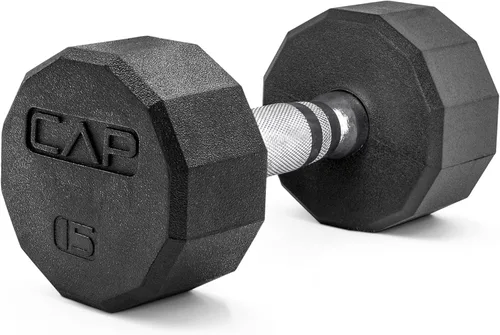 Miniatura 34 de CAP Barbell Peso de la mancuerna hexagonal recubierta, individual, 10-120 libras, múltiples opciones