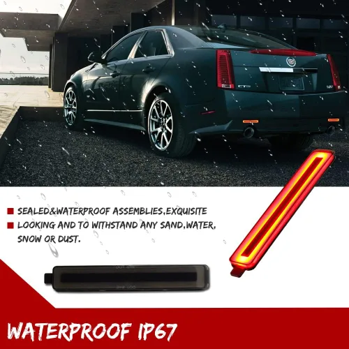 Miniatura 4 de Para Cadillac CTS o CTS-V 2008-2013, Buick Enclave 2008-2012, Equinox 2005-2009, Trailblazer SS 2007-2009 Reflector de parachoques trasero